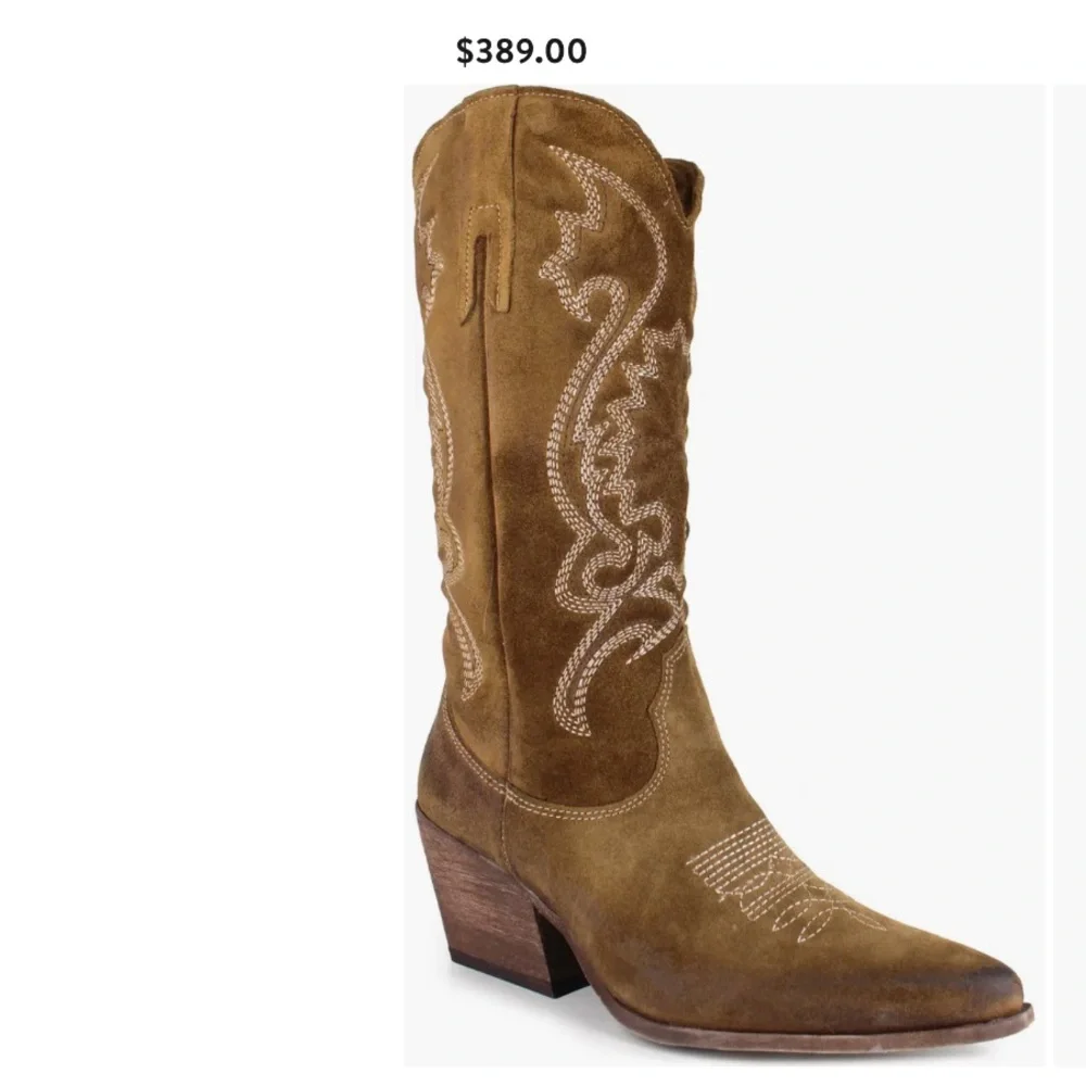 ZIGI Rosary Western Boot ZIGI Suede Light Brown size 41 US 10 New